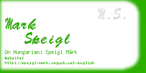 mark speigl business card