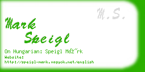 mark speigl business card